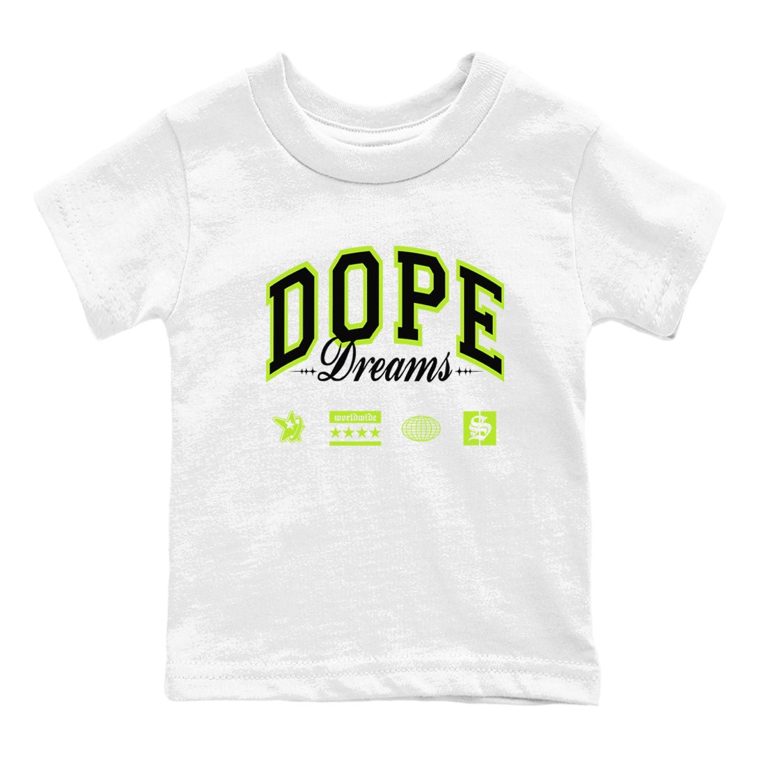 AF1 Volt shirts to match jordans Dope Dreams sneaker match tees Air Force 1 Volt match shoes to clothes SNRT Sneaker Tees Youth Baby White 2 tee