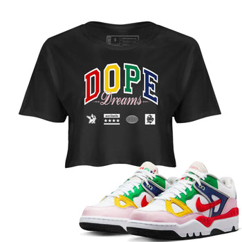 AF 3 Nigo shirtsto match jordans Dope Dreams sneaker match tees Air Force 3 Low x Nigo Blue Void and Tour Yellow match shoes to clothes SNRT Sneaker Tees unisex cotton Black 1 crop tee