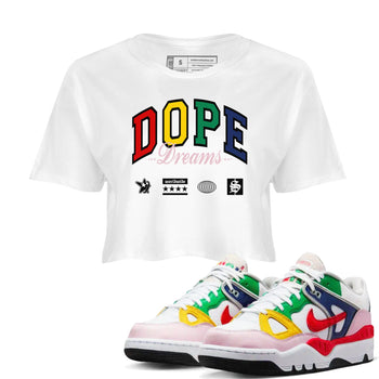 AF 3 Nigo shirtsto match jordans Dope Dreams sneaker match tees Air Force 3 Low x Nigo Blue Void and Tour Yellow match shoes to clothes SNRT Sneaker Tees unisex cotton White 1 crop tee
