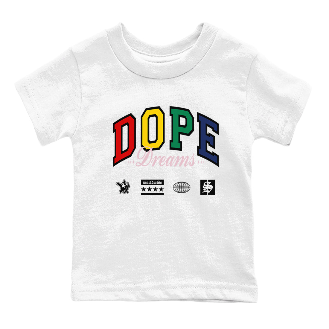 AF 3 Nigo shirtsto match jordans Dope Dreams sneaker match tees Air Force 3 Low x Nigo Blue Void and Tour Yellow match shoes to clothes SNRT Sneaker Tees Youth Baby White 2 tee