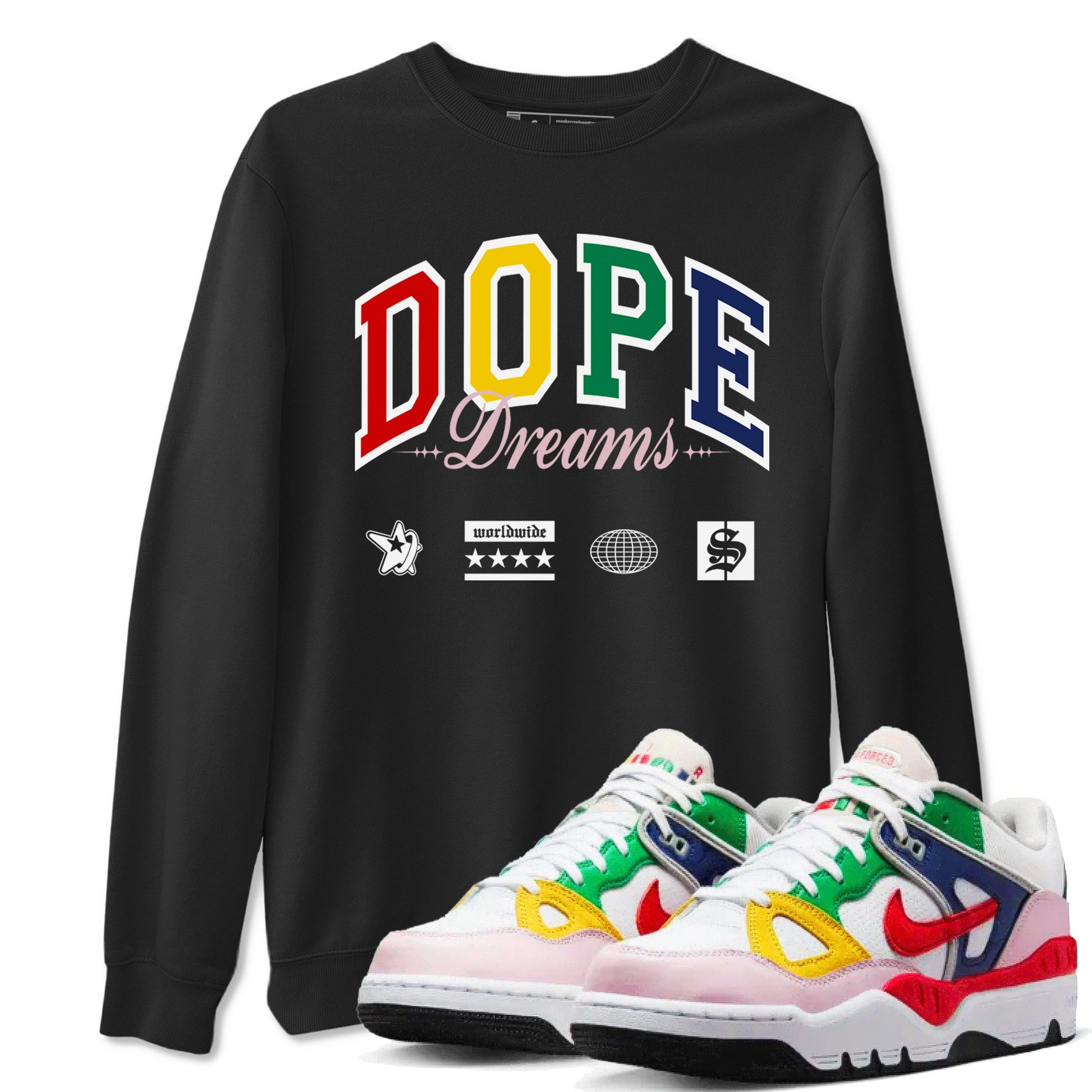 AF 3 Nigo shirtsto match jordans Dope Dreams sneaker match tees Air Force 3 Low x Nigo Blue Void and Tour Yellow match shoes to clothes SNRT Sneaker Tees unisex cotton Black 1 shirts