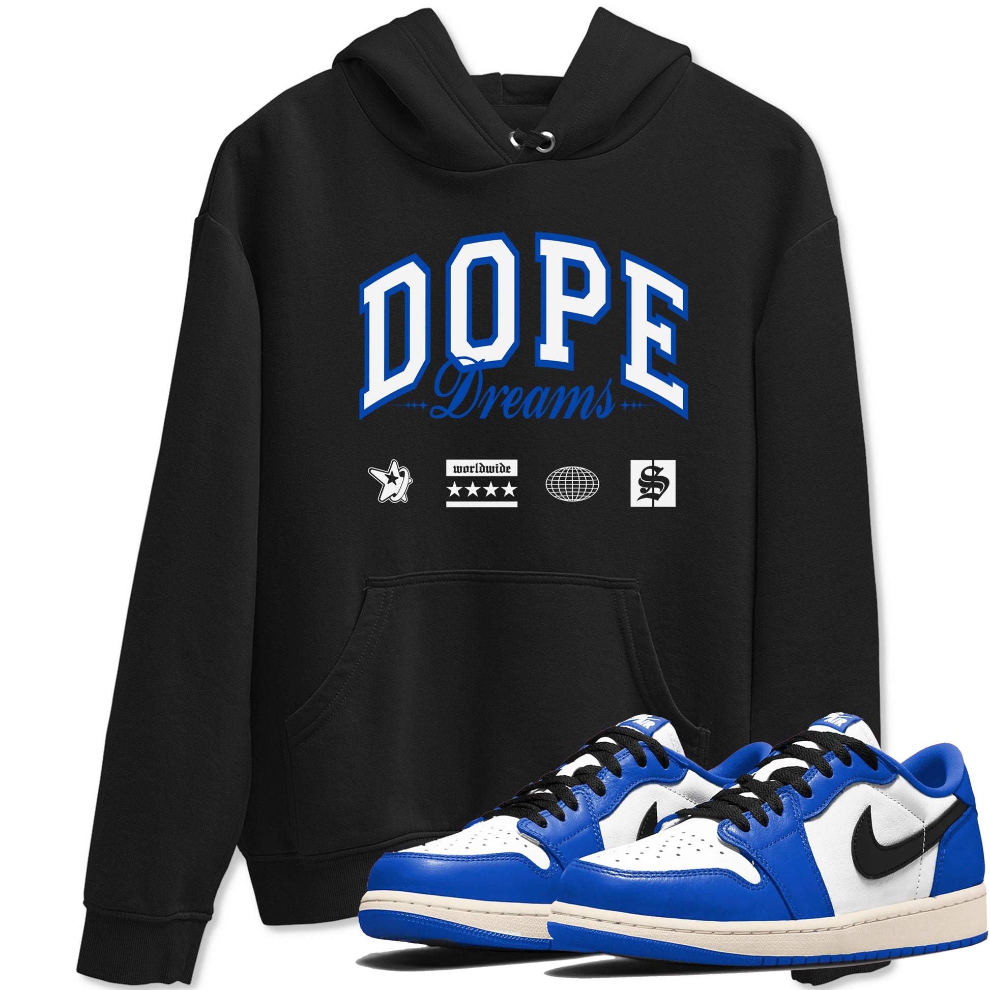 1s Game Royal shirts to match jordans Dope Dreams sneaker match tees Air Jordan 1 Game Royal SNRT Sneaker Release Tees unisex cotton Black 1 crew neck shirts