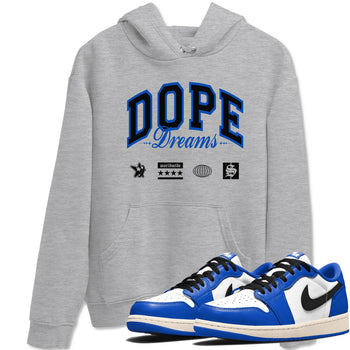 1s Game Royal shirts to match jordans Dope Dreams sneaker match tees Air Jordan 1 Game Royal SNRT Sneaker Release Tees unisex cotton Heather Grey 1 crew neck shirts