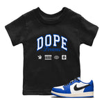 1s Game Royal shirts to match jordans Dope Dreams sneaker match tees Air Jordan 1 Game Royal SNRT Sneaker Release Tees Youth Baby Black 1 crew neck shirts