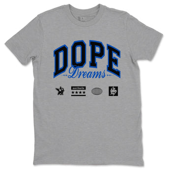 1s Game Royal shirts to match jordans Dope Dreams sneaker match tees Air Jordan 1 Game Royal SNRT Sneaker Release Tees unisex cotton Heather Grey 2 crew neck shirts