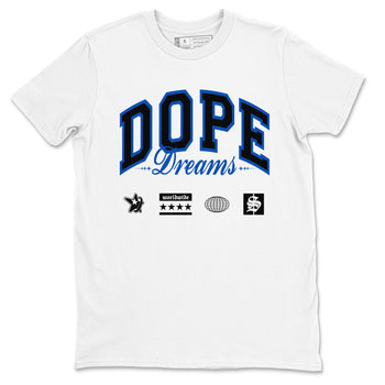 1s Game Royal shirts to match jordans Dope Dreams sneaker match tees Air Jordan 1 Game Royal SNRT Sneaker Release Tees unisex cotton White 2 crew neck shirts