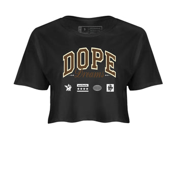 1s Mocha shirts to match jordans Dope Dreams sneaker match tees Air Jordan 1 Mocha match shoes to clothes SNRT Sneaker Tees unisex cotton Black 2 crop tee