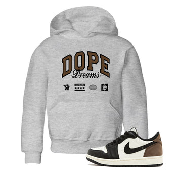 1s Mocha shirts to match jordans Dope Dreams sneaker match tees Air Jordan 1 Mocha match shoes to clothes SNRT Sneaker Tees Youth Baby Heather Grey 1 tee