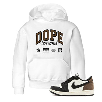 1s Mocha shirts to match jordans Dope Dreams sneaker match tees Air Jordan 1 Mocha match shoes to clothes SNRT Sneaker Tees Youth Baby White 1 tee