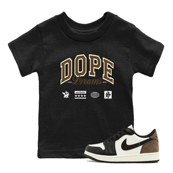 1s Mocha shirts to match jordans Dope Dreams sneaker match tees Air Jordan 1 Mocha match shoes to clothes SNRT Sneaker Tees Youth Baby Black 1 tee