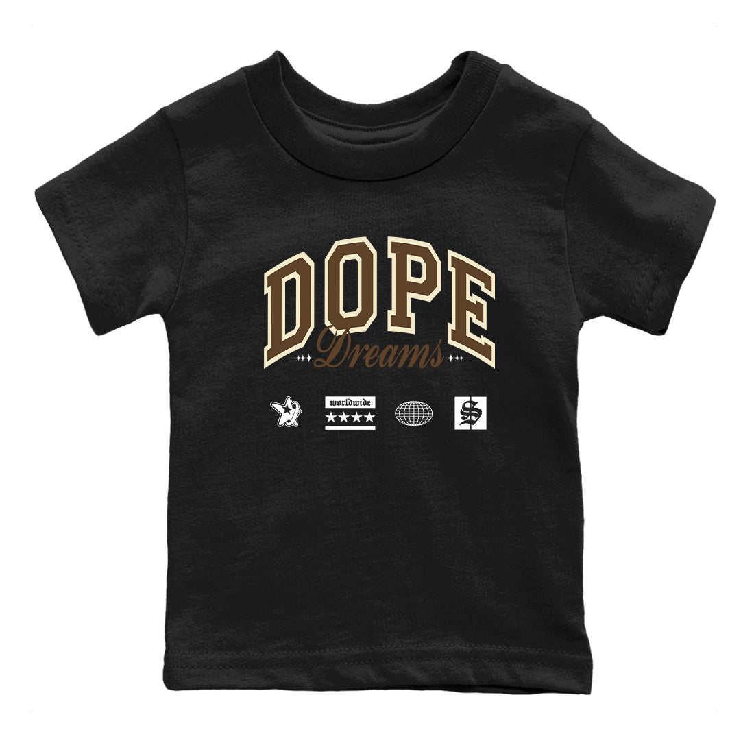 1s Mocha shirts to match jordans Dope Dreams sneaker match tees Air Jordan 1 Mocha match shoes to clothes SNRT Sneaker Tees Youth Baby Black 2 tee