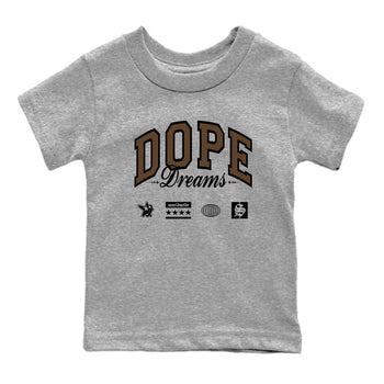 1s Mocha shirts to match jordans Dope Dreams sneaker match tees Air Jordan 1 Mocha match shoes to clothes SNRT Sneaker Tees Youth Baby Heather Grey 2 tee