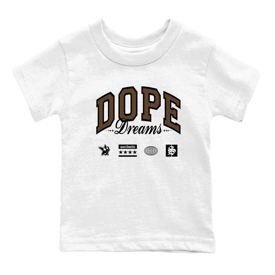 1s Mocha shirts to match jordans Dope Dreams sneaker match tees Air Jordan 1 Mocha match shoes to clothes SNRT Sneaker Tees Youth Baby White 2 tee