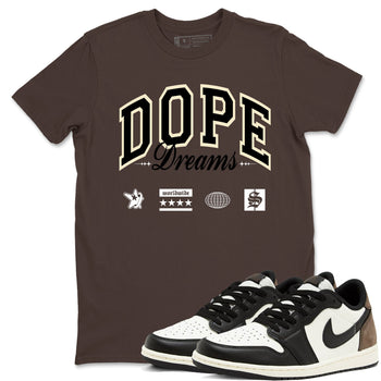 1s Mocha shirts to match jordans Dope Dreams sneaker match tees Air Jordan 1 Mocha match shoes to clothes SNRT Sneaker Tees unisex cotton Dark Chocolate 1 shirts