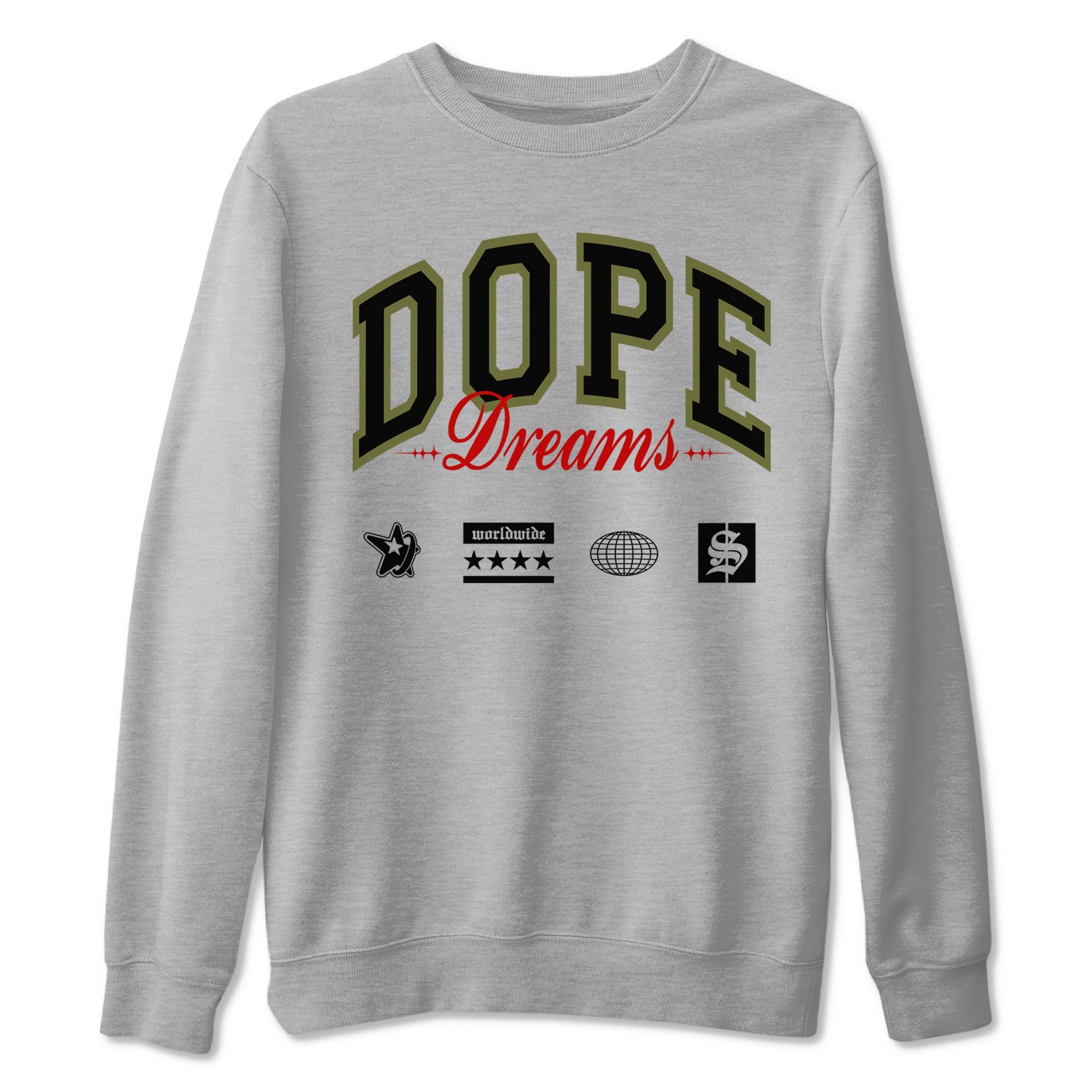 Jordan 1 Olive t shirts to match sneakers Dope Dreams sneaker match tees Air Jordan 1 Low x Travis Scott Reverse Olive tee SNRT Sneaker Tees unisex cotton Heather Grey 2 shirts