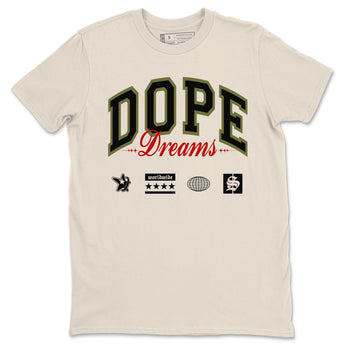 Jordan 1 Olive t shirts to match sneakers Dope Dreams sneaker match tees Air Jordan 1 Low x Travis Scott Reverse Olive tee SNRT Sneaker Tees unisex cotton Natural 2 shirts