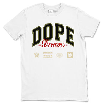 Jordan 1 Olive t shirts to match sneakers Dope Dreams sneaker match tees Air Jordan 1 Low x Travis Scott Reverse Olive tee SNRT Sneaker Tees unisex cotton White 2 shirts