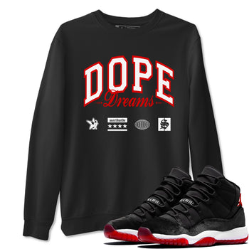 11s Bred Velvet shirts to match jordans Dope Dreams sneaker match tees Air Jordan 11 Bred Velvet SNRT Sneaker Release Tees unisex cotton Black 1 crew neck shirts