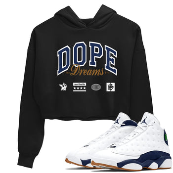 13s Midnight Navy shirts to match jordans Dope Dreams sneaker match tees Air Jordan 13 Midnight Navy SNRT Sneaker Release Tees unisex cotton Black 1 Crop Shirts