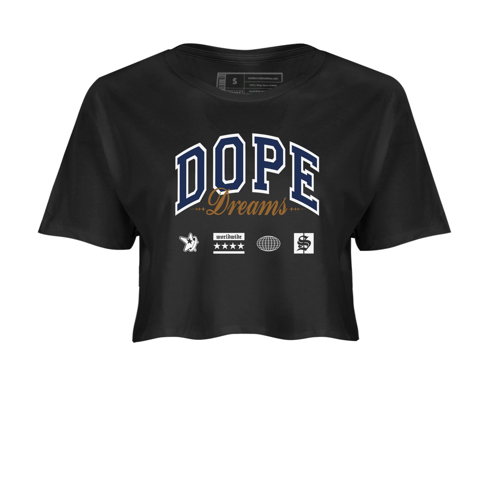 13s Midnight Navy shirts to match jordans Dope Dreams sneaker match tees Air Jordan 13 Midnight Navy SNRT Sneaker Release Tees unisex cotton Black 2 Crop Shirts