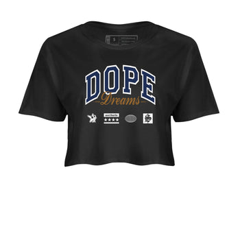 13s Midnight Navy shirts to match jordans Dope Dreams sneaker match tees Air Jordan 13 Midnight Navy SNRT Sneaker Release Tees unisex cotton Black 2 Crop Shirts