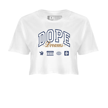 13s Midnight Navy shirts to match jordans Dope Dreams sneaker match tees Air Jordan 13 Midnight Navy SNRT Sneaker Release Tees unisex cotton White 2 Crop Shirts