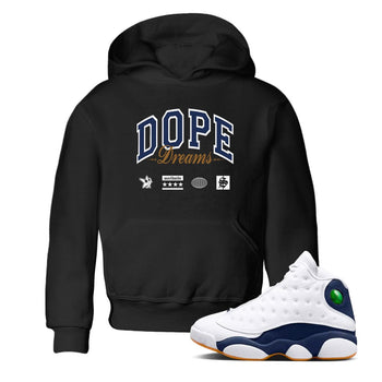 13s Midnight Navy shirts to match jordans Dope Dreams sneaker match tees Air Jordan 13 Midnight Navy SNRT Sneaker Release Tees Youth Baby Black 1 crew neck shirts