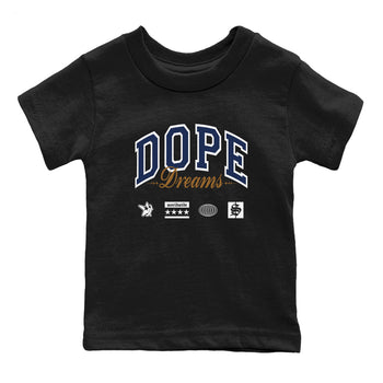 13s Midnight Navy shirts to match jordans Dope Dreams sneaker match tees Air Jordan 13 Midnight Navy SNRT Sneaker Release Tees Youth Baby Black 2 crew neck shirts