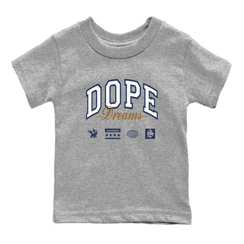 13s Midnight Navy shirts to match jordans Dope Dreams sneaker match tees Air Jordan 13 Midnight Navy SNRT Sneaker Release Tees Youth Baby Heather Grey 2 crew neck shirts