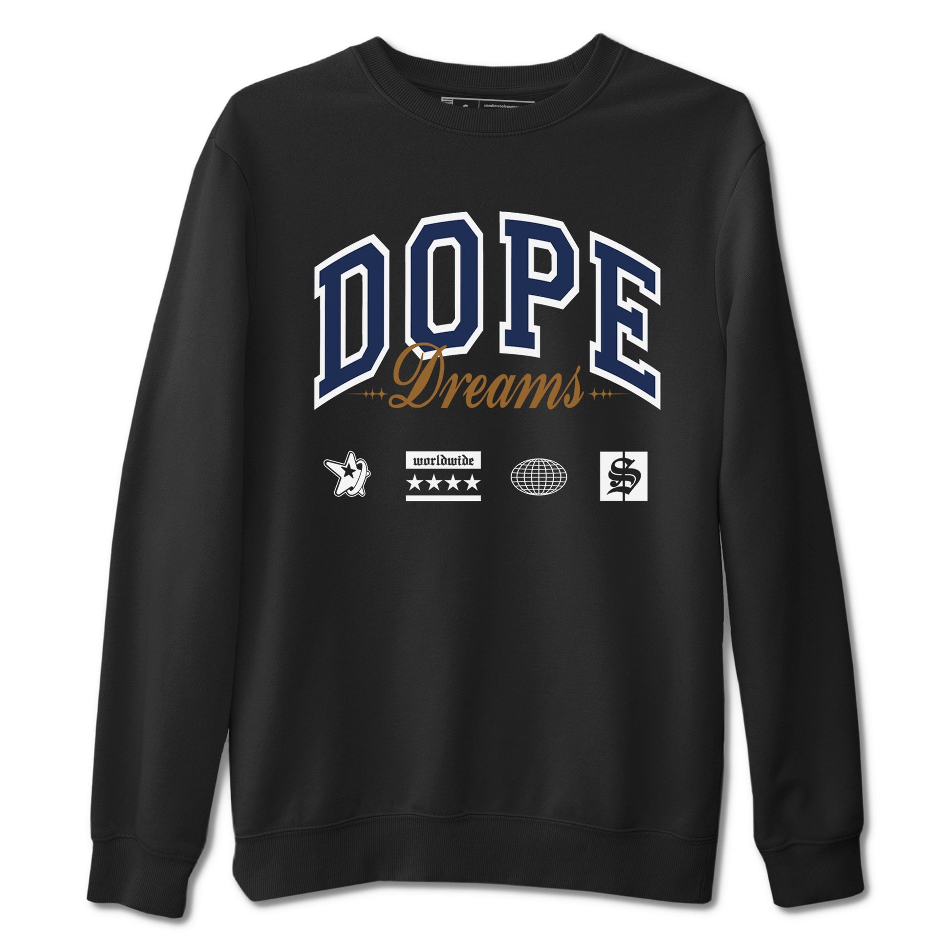 13s Midnight Navy shirts to match jordans Dope Dreams sneaker match tees Air Jordan 13 Midnight Navy SNRT Sneaker Release Tees unisex cotton Black 2 crew neck shirts