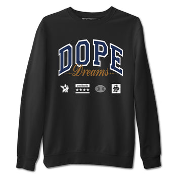 13s Midnight Navy shirts to match jordans Dope Dreams sneaker match tees Air Jordan 13 Midnight Navy SNRT Sneaker Release Tees unisex cotton Black 2 crew neck shirts