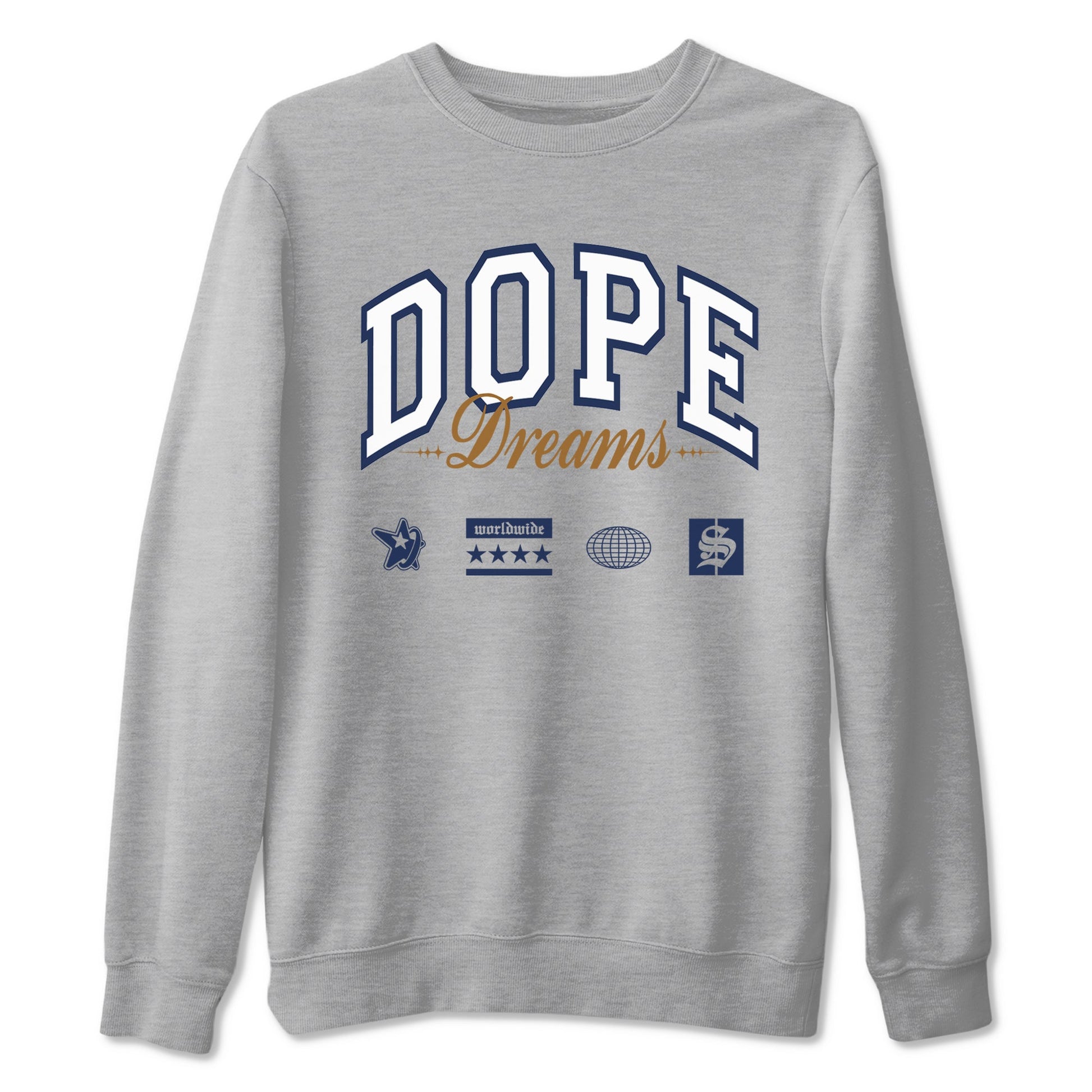 13s Midnight Navy shirts to match jordans Dope Dreams sneaker match tees Air Jordan 13 Midnight Navy SNRT Sneaker Release Tees unisex cotton Heather Grey 2 crew neck shirts