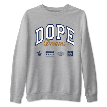 13s Midnight Navy shirts to match jordans Dope Dreams sneaker match tees Air Jordan 13 Midnight Navy SNRT Sneaker Release Tees unisex cotton Heather Grey 2 crew neck shirts