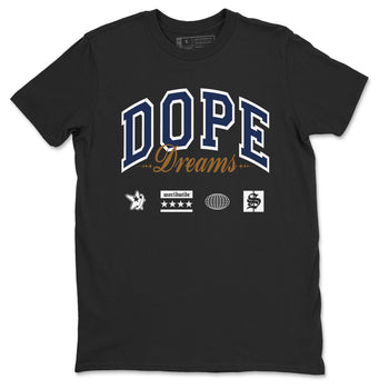 13s Midnight Navy shirts to match jordans Dope Dreams sneaker match tees Air Jordan 13 Midnight Navy SNRT Sneaker Release Tees unisex cotton Black 2 crew neck shirts