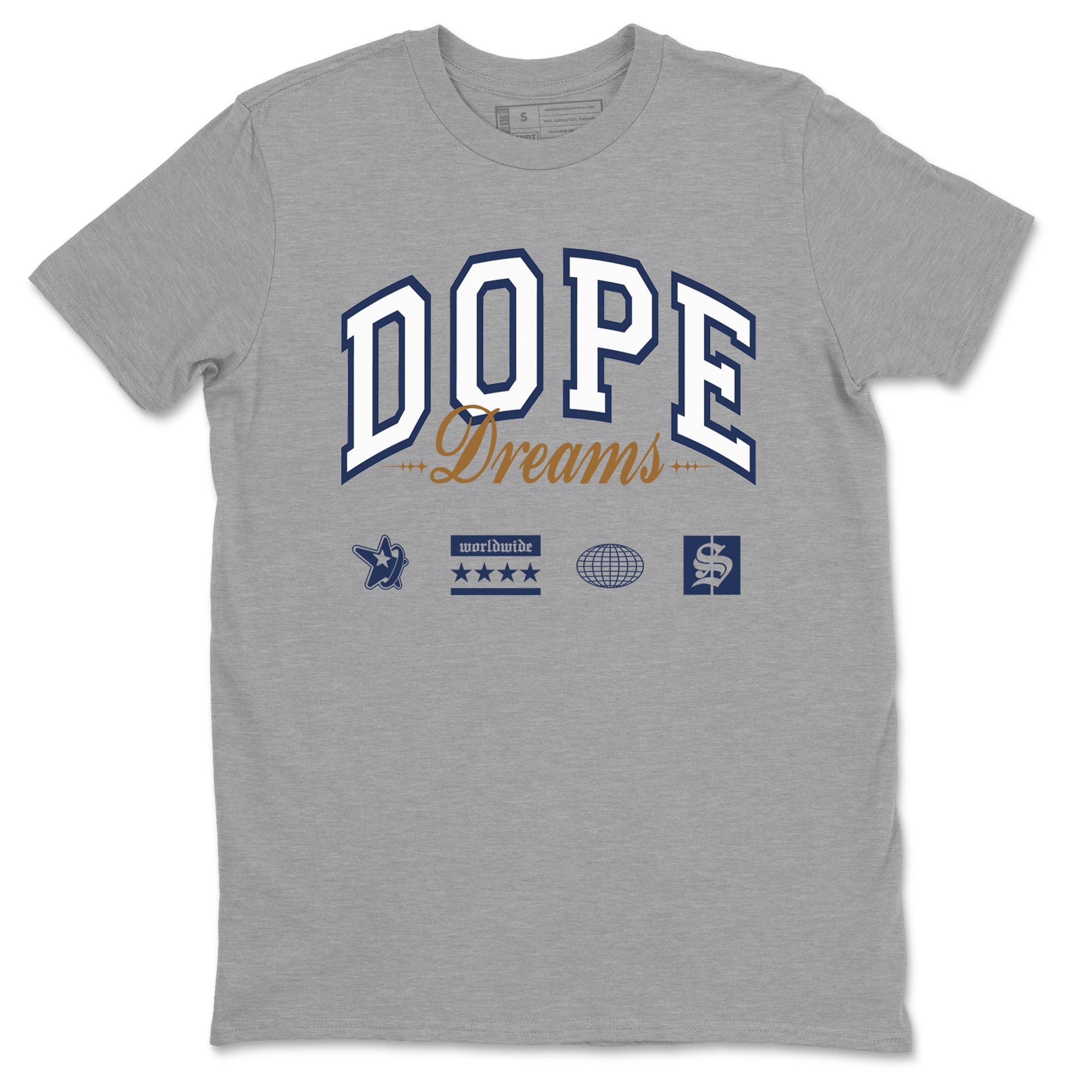 13s Midnight Navy shirts to match jordans Dope Dreams sneaker match tees Air Jordan 13 Midnight Navy SNRT Sneaker Release Tees unisex cotton Heather Grey 2 crew neck shirts
