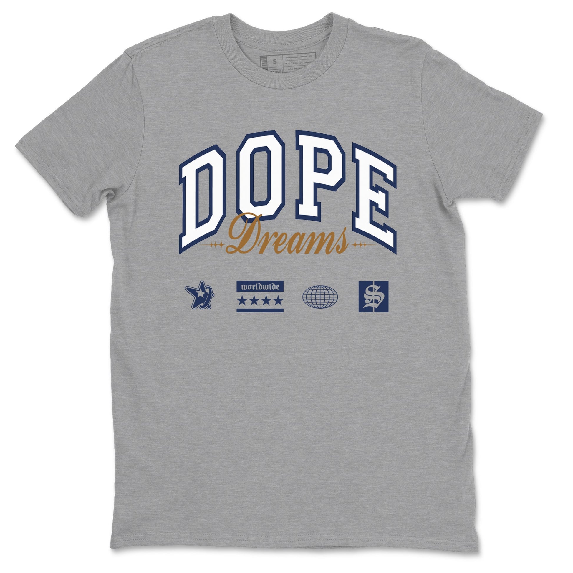 13s Midnight Navy shirts to match jordans Dope Dreams sneaker match tees Air Jordan 13 Midnight Navy SNRT Sneaker Release Tees unisex cotton Heather Grey 2 crew neck shirts
