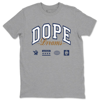 13s Midnight Navy shirts to match jordans Dope Dreams sneaker match tees Air Jordan 13 Midnight Navy SNRT Sneaker Release Tees unisex cotton Heather Grey 2 crew neck shirts