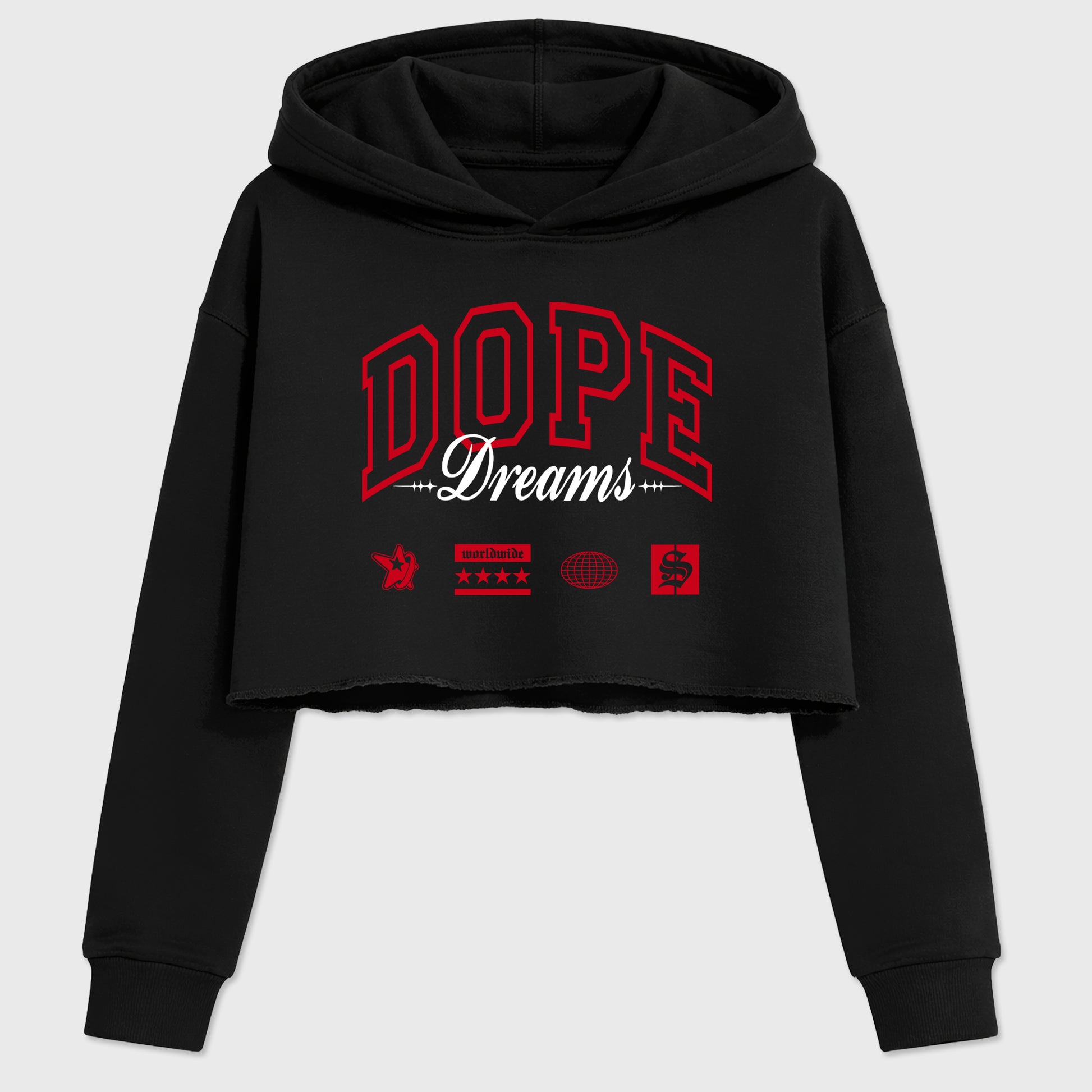 Sneaker match tees – Sneaker Tees To Match Air Jordan 13 University Red Shoes – Dope Dreams Crop T-Shirt Black 2