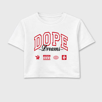 Sneaker match tees – Sneaker Tees To Match Air Jordan 13 University Red Shoes – Dope Dreams Crop T-Shirt White 2