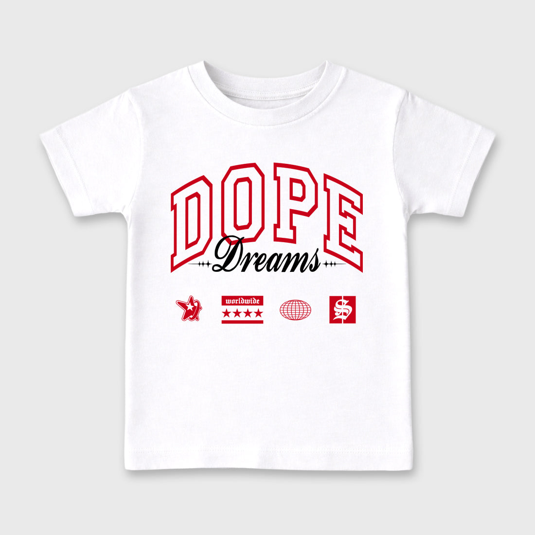 Sneaker match tees – Sneaker Tees To Match Air Jordan 13 University Red Shoes – Dope Dreams Kids T-Shirt White 2