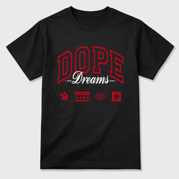 Sneaker match tees – Sneaker Tees To Match Air Jordan 13 University Red Shoes – Dope Dreams Tee Black 2
