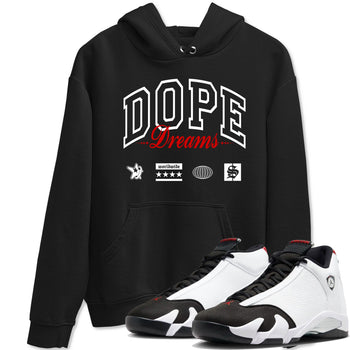 Air Jordan 14 Black Toe t shirts to match sneakers Dope Dreams sneaker match tees 14s Black Toe sneaker match tee SNRT Sneaker Tees unisex cotton Black 1 shirts