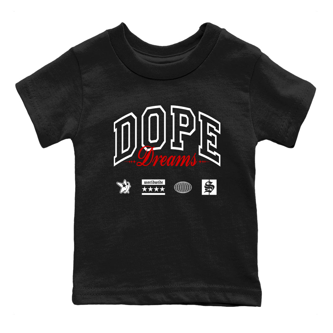 Air Jordan 14 Black Toe t shirts to match sneakers Dope Dreams sneaker match tees 14s Black Toe sneaker match tee SNRT Sneaker Tees Youth Baby Black 2 tee