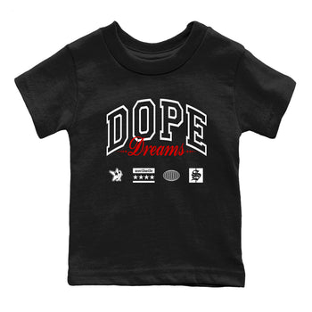 Air Jordan 14 Black Toe t shirts to match sneakers Dope Dreams sneaker match tees 14s Black Toe sneaker match tee SNRT Sneaker Tees Youth Baby Black 2 tee