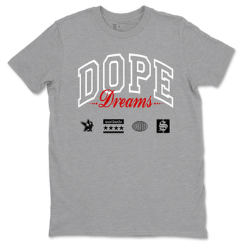 Air Jordan 14 Black Toe t shirts to match sneakers Dope Dreams sneaker match tees 14s Black Toe sneaker match tee SNRT Sneaker Tees unisex cotton Heather Grey 2 shirts