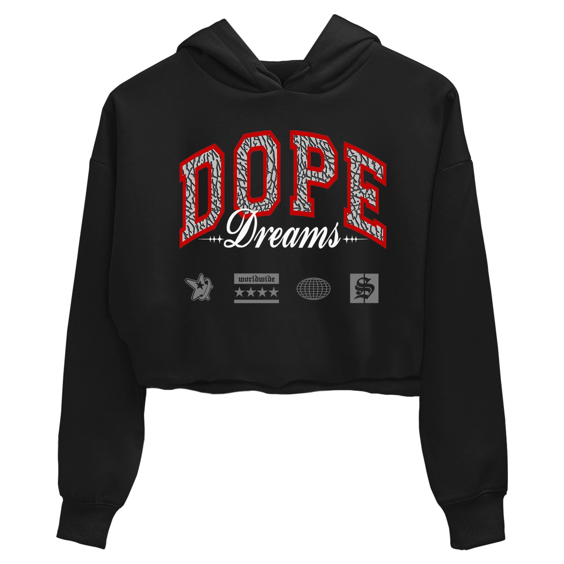 3s Black Cement shirts to match jordans Dope Dreams sneaker match tees Air Jordan 3 Retro OG Black Cement match shoes to clothes SNRT Sneaker Tees unisex cotton Black 2 crop tee