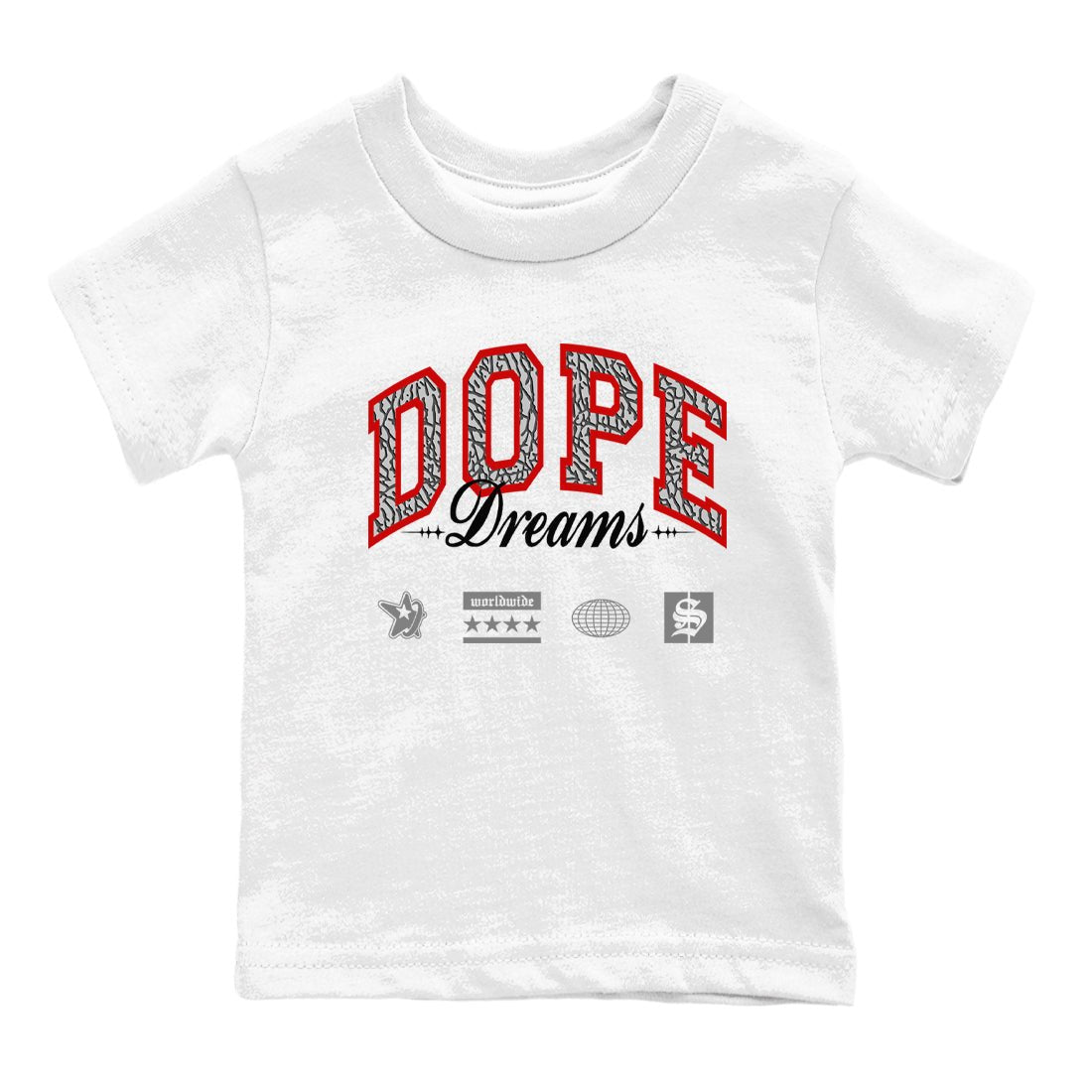 3s Black Cement shirts to match jordans Dope Dreams sneaker match tees Air Jordan 3 Retro OG Black Cement match shoes to clothes SNRT Sneaker Tees Youth Baby White 2 tee