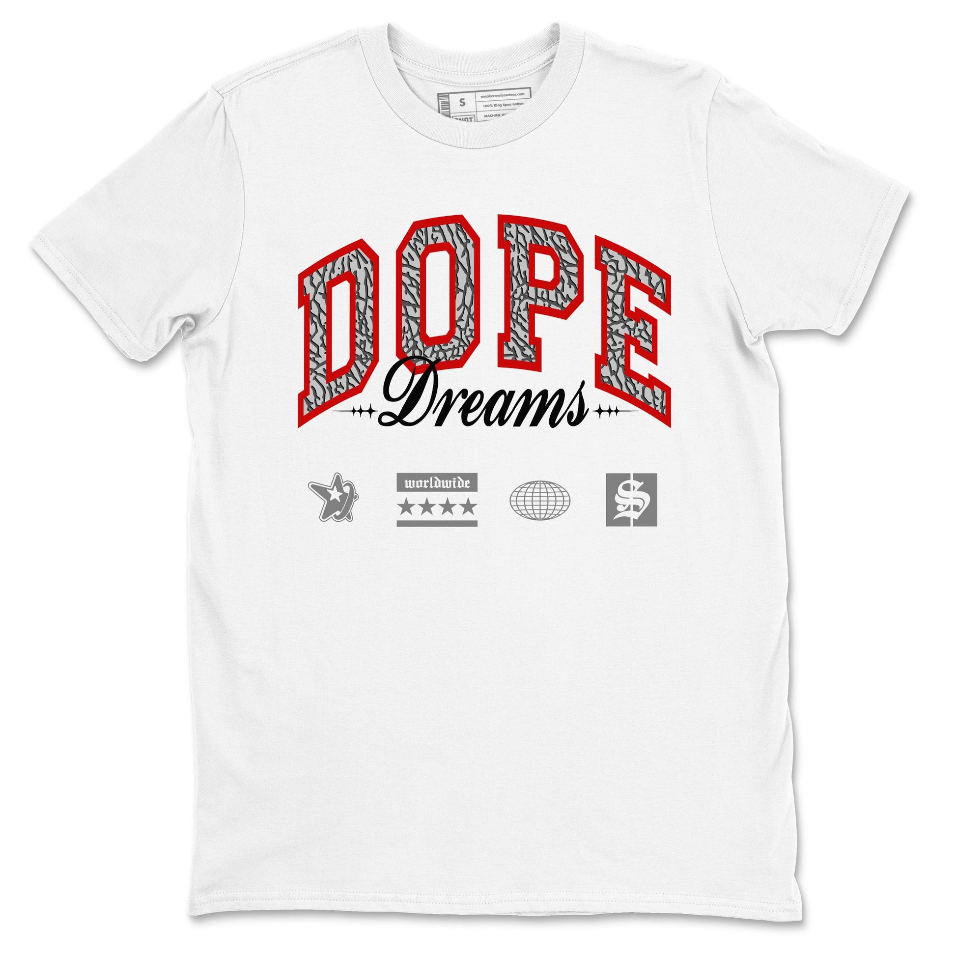 3s Black Cement shirts to match jordans Dope Dreams sneaker match tees Air Jordan 3 Retro OG Black Cement match shoes to clothes SNRT Sneaker Tees unisex cotton White 2 shirts