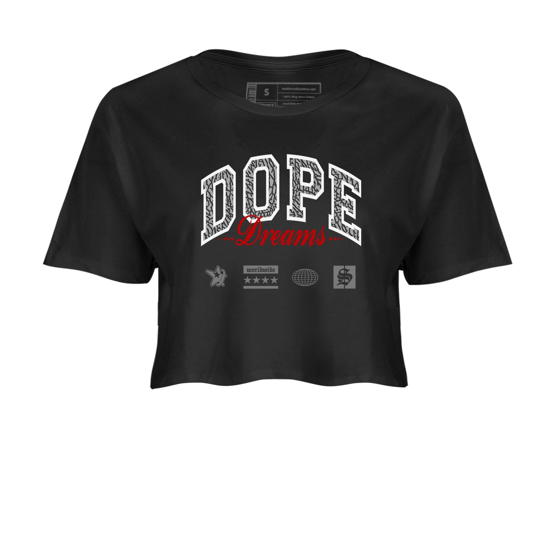 3s Cement Grey shirts to match jordans Dope Dreams sneaker match tees Air Jordan 3 Cement Grey SNRT Sneaker Release Tees unisex cotton Black 2 Crop Shirts