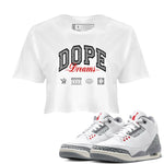 3s Cement Grey shirts to match jordans Dope Dreams sneaker match tees Air Jordan 3 Cement Grey SNRT Sneaker Release Tees unisex cotton White 1 Crop Shirts